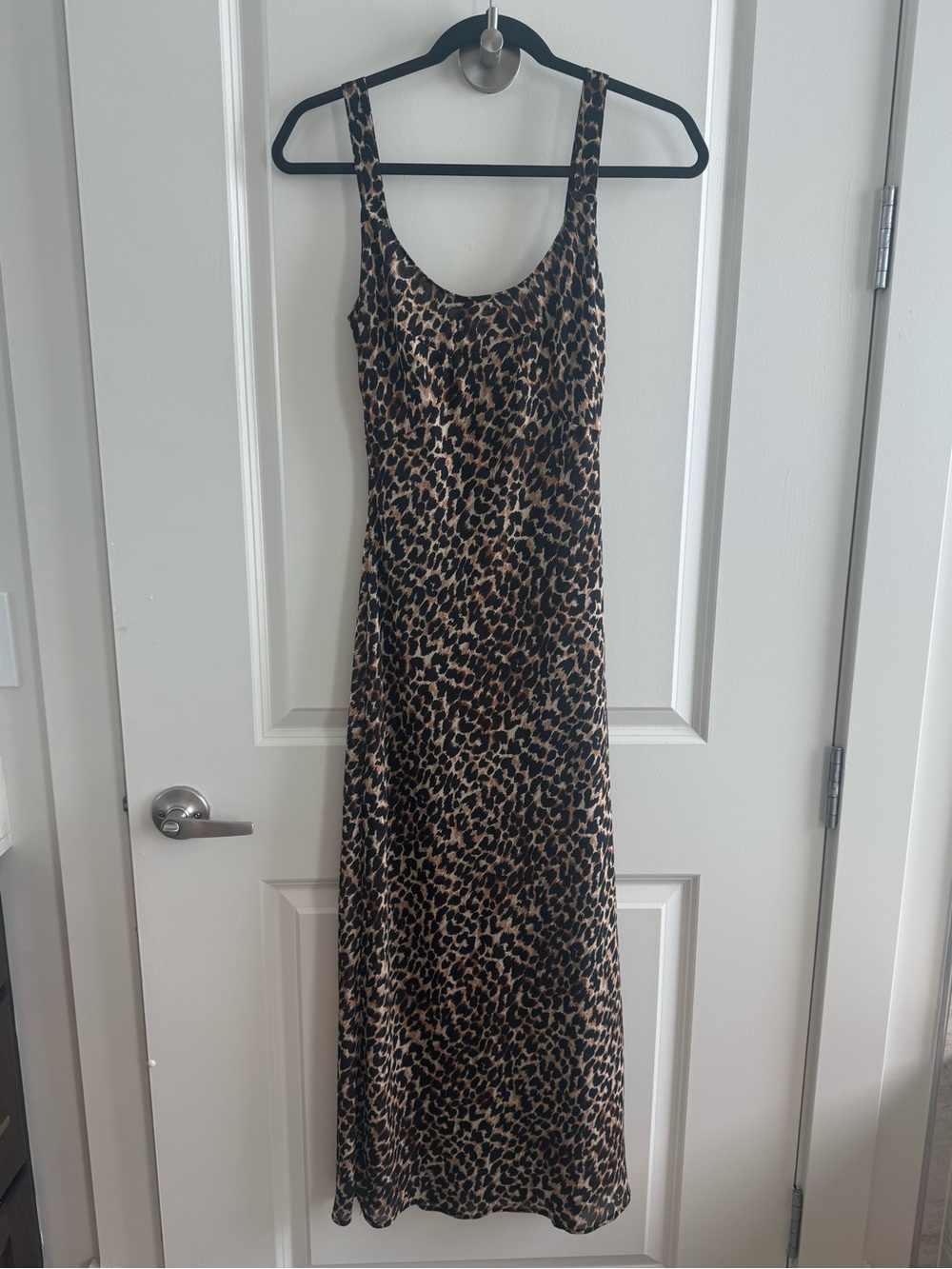 Mango Leopard Print Midi Dress - Brown/Black